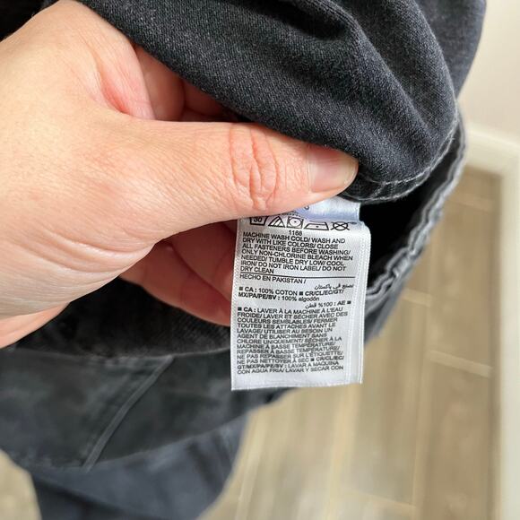 Old Navy High Waisted Baggy Wide Leg Trouser Jeans Black Sz 6 Streetwear Chic - Picture 6 of 9